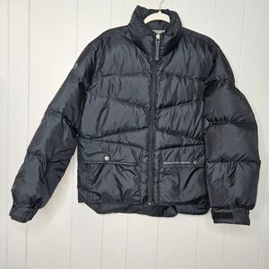Nautica Black Coat Jean Company Small 100% Nylon 75% Down 25% Feathers
